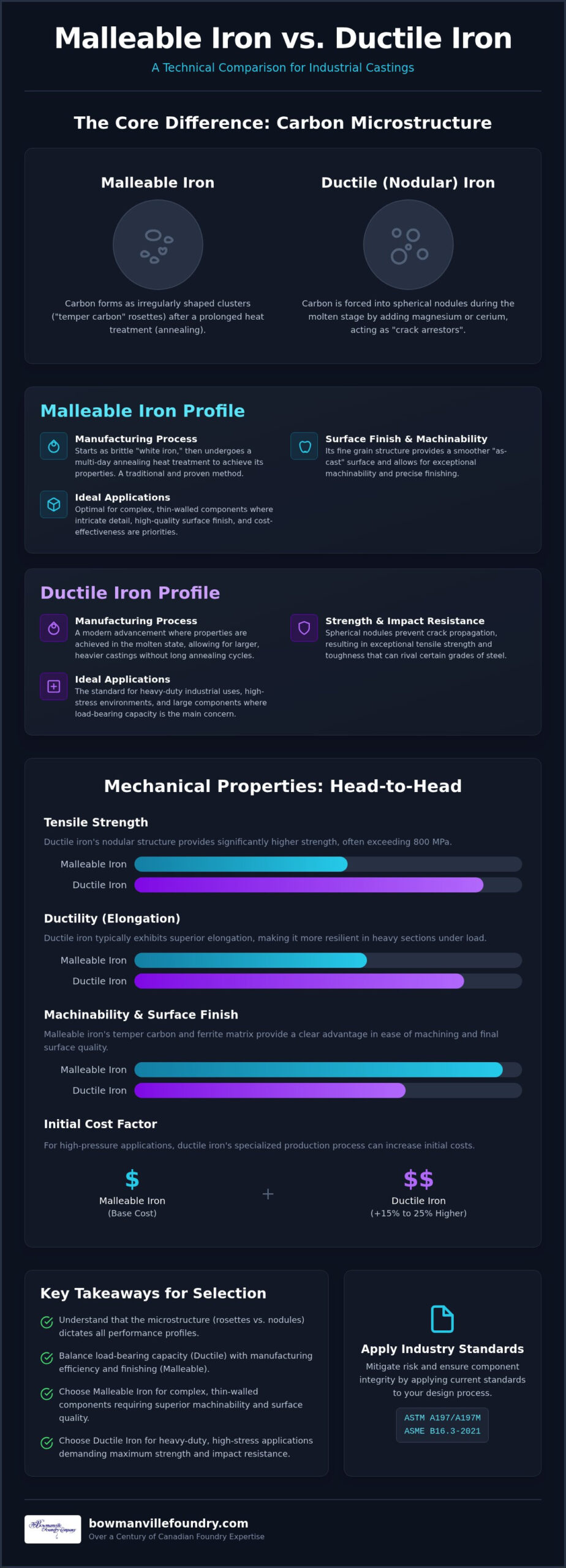 Malleable Iron vs. Ductile Iron: A Comprehensive Engineering Comparison