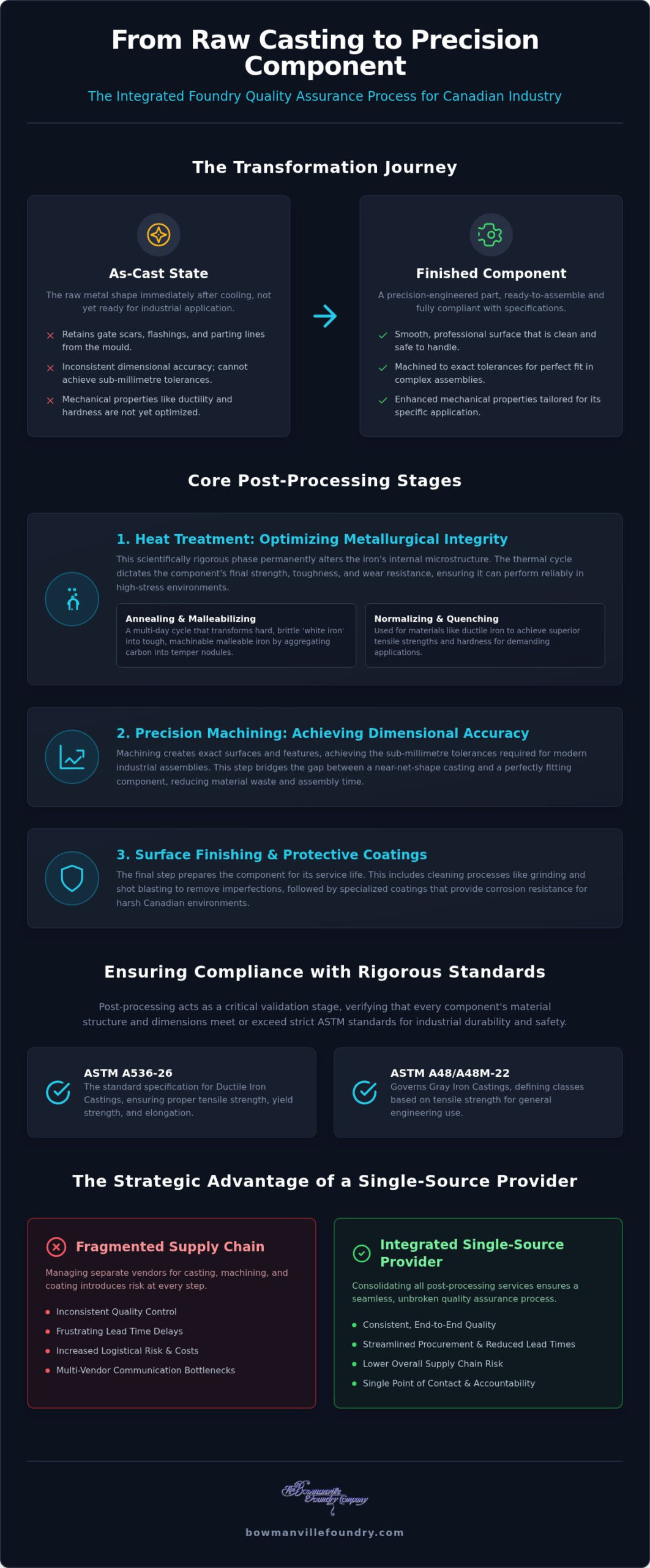 Industrial Foundry Post-Processing and Quality Assurance for Canadian Engineers